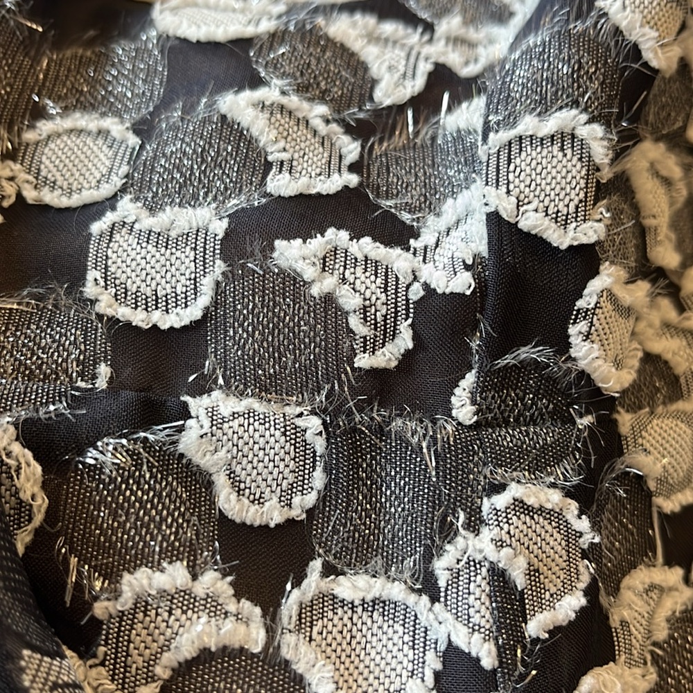 New Badgley Mischka Jewel Alix black silver popover ruffle maxi dress. Size 10 - Picture 7 of 15